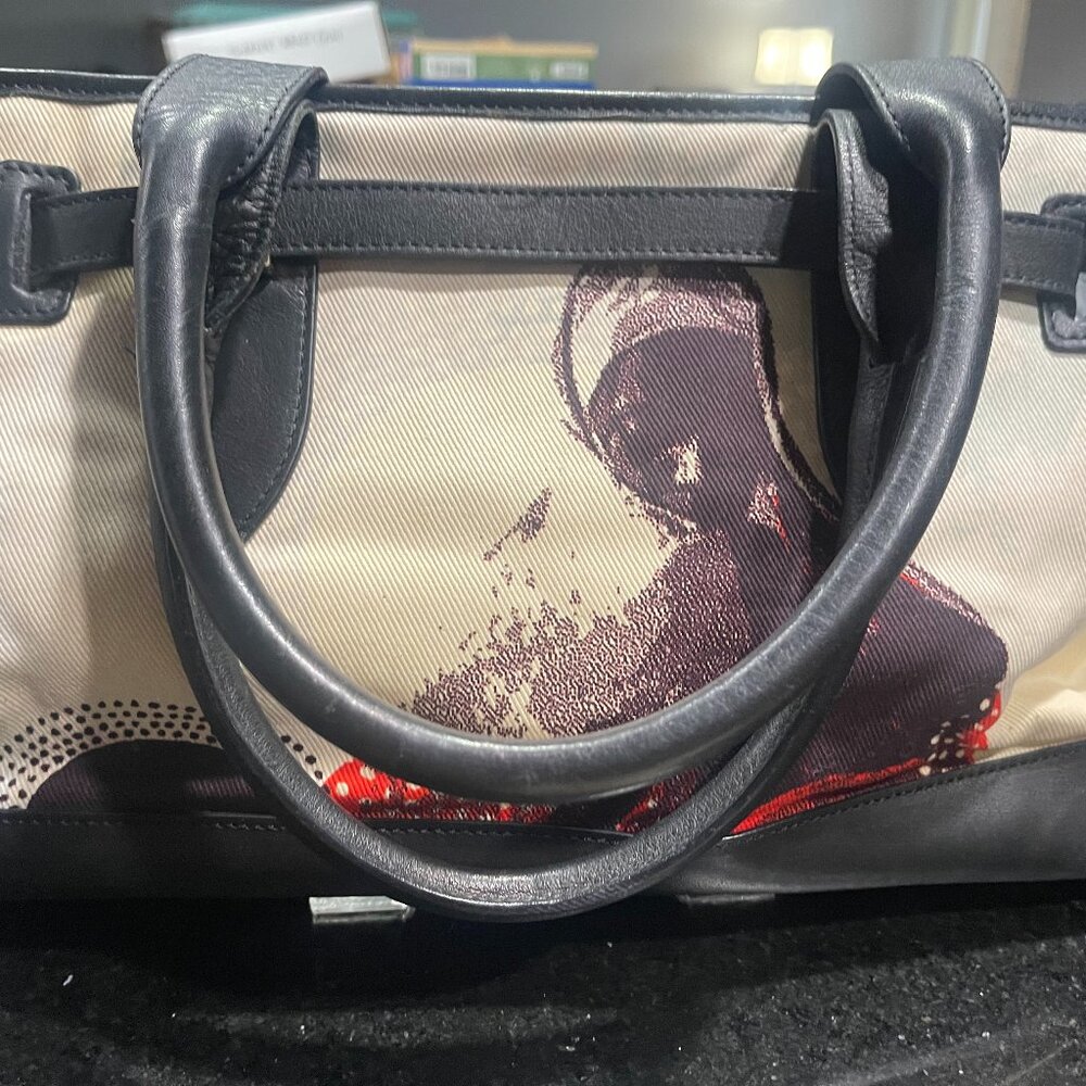 Vintage Leather/Canvas Satchel Bag